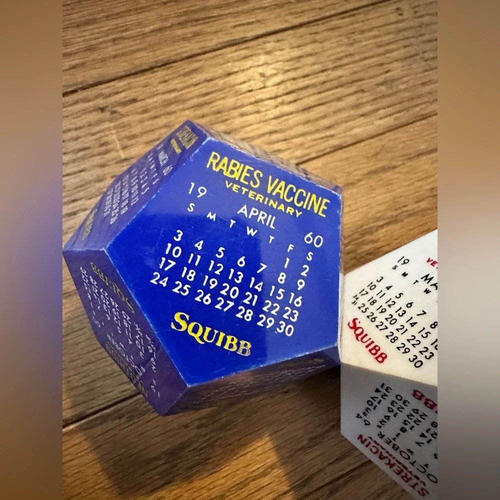 1960’s Veterinary Vintage Dodecahedron Calendar Set of 4